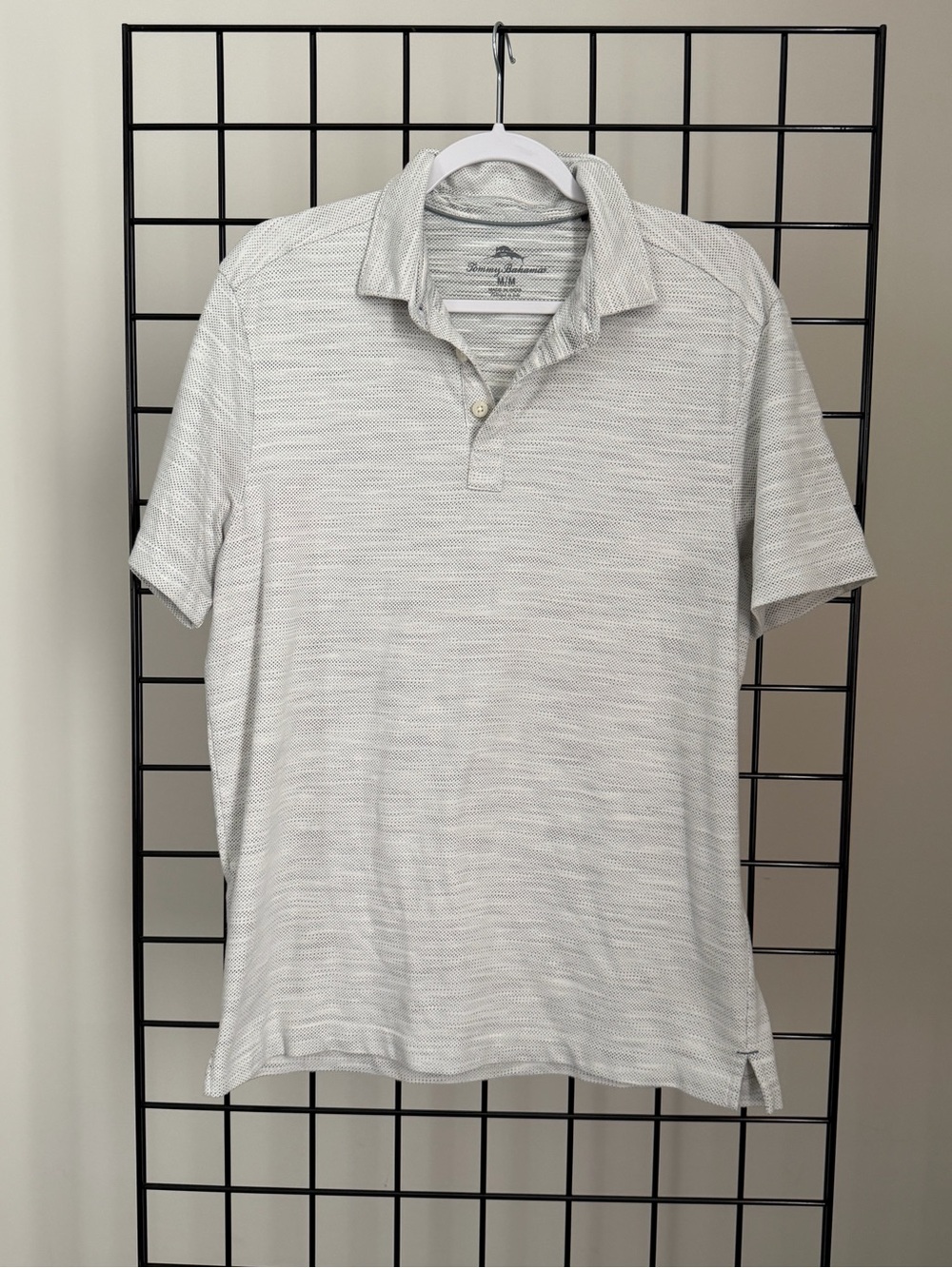 Tommy Bahama Men's Heathered Light Gray Polo
